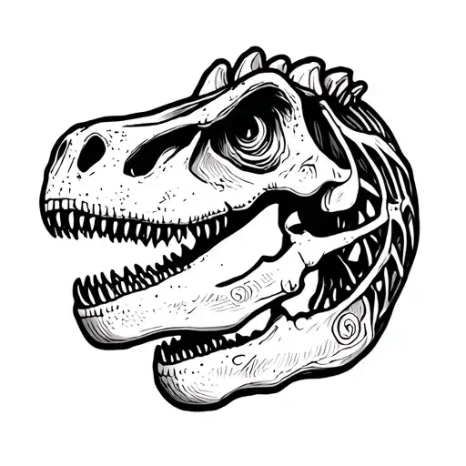 dinosaur skeleton tattoo design idea