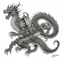 dragon and samurai tattoo design idea