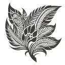 feather and bear paw print tattoo design idea