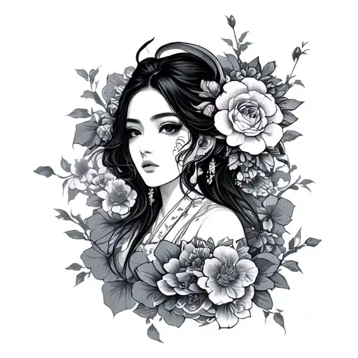 Japanese Gemini tattoo design idea