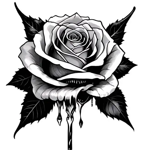 Lucifer's last tear and a rose tattoo design idea