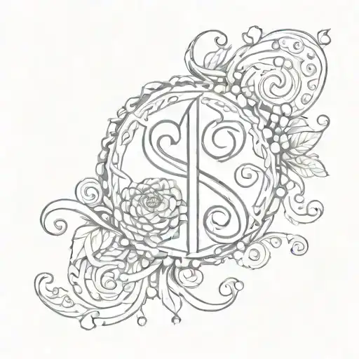 unalome with unconditional love symbol made tattoo design idea