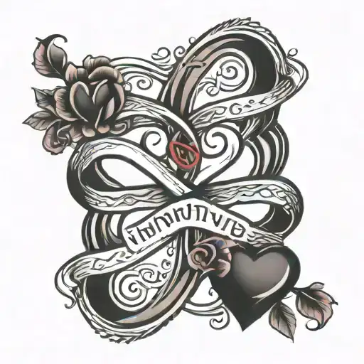 infinity symbol with heart and name Ben  tattoo design idea