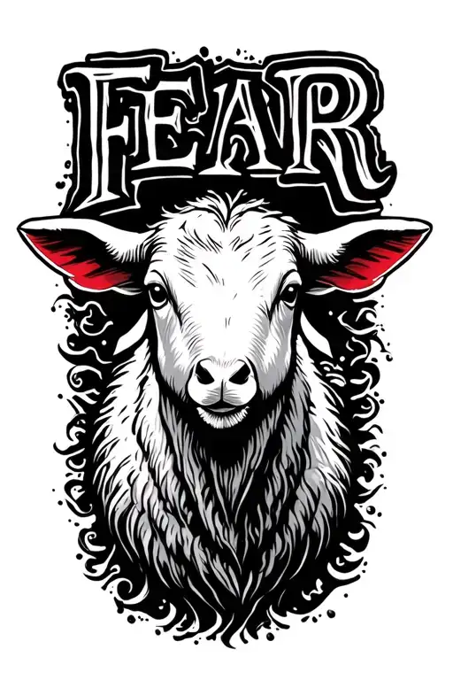 Fear the lamb  only text tattoo design idea