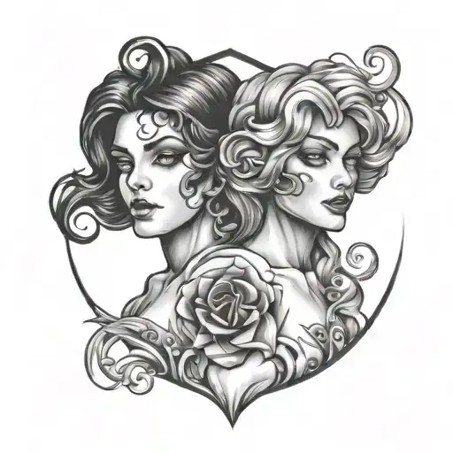 Gemini twin tattoo design idea