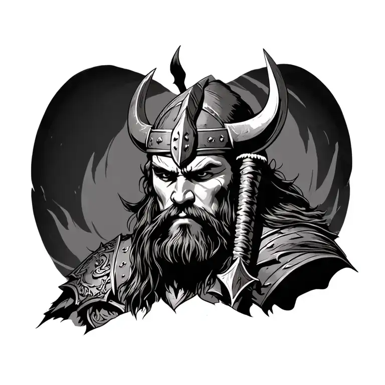 Viking warrior tattoo design idea