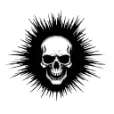 punk scull mohawk tattoo design idea