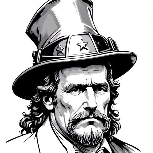 uncle sam in a firefighter helmet tattoo design idea