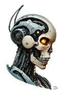 bio mechanical robot tattoo design idea