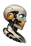 bio mechanical robot tattoo design idea