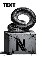"N" barbed wire, snakeskin, concrete cubes tattoo design idea