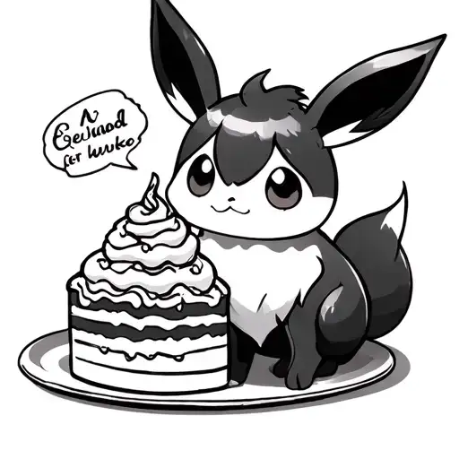 eevee and a cake  tattoo design idea