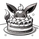 eevee and a cake  tattoo design idea