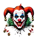 evil jester or clown tattoo design idea