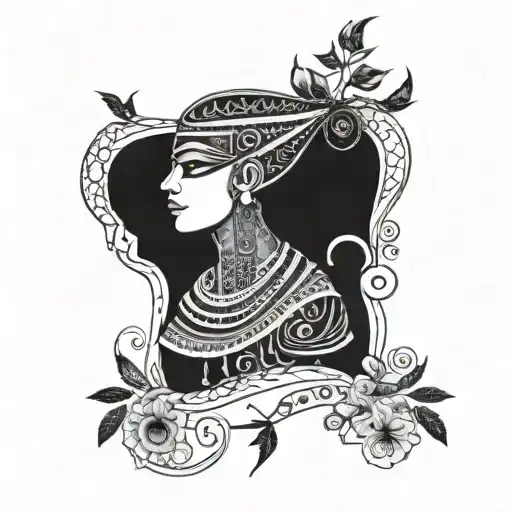 A shoulder tatto that contains the following themes ( ancient Egyptian, absurdism philosophy, tree vines , freedom) tattoo design idea