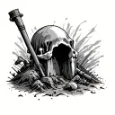 digging grave tattoo design idea