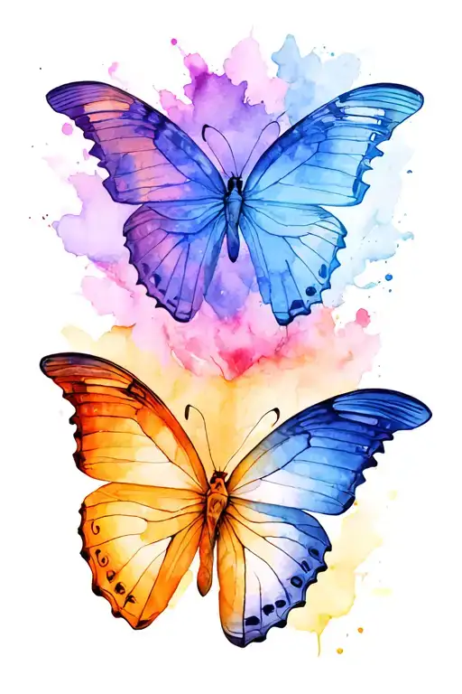 Mens Butterfly tattoo design idea