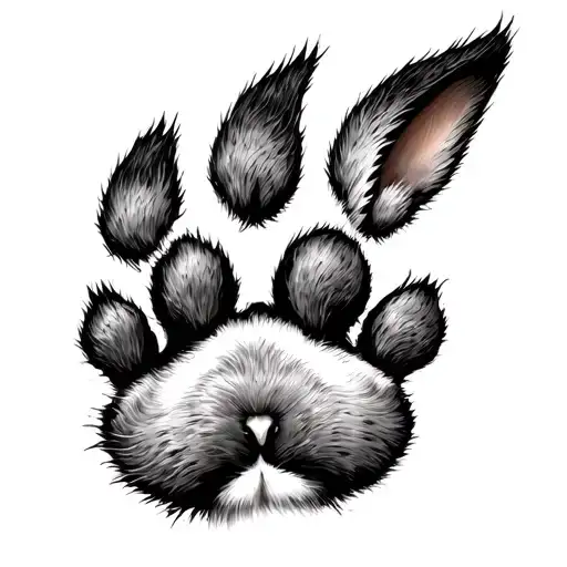 rabbit paw print memorial tattoo tattoo design idea