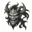 shadow fiend, king, freedom tattoo design idea