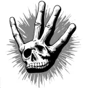 skeleton peace sign tattoo design idea