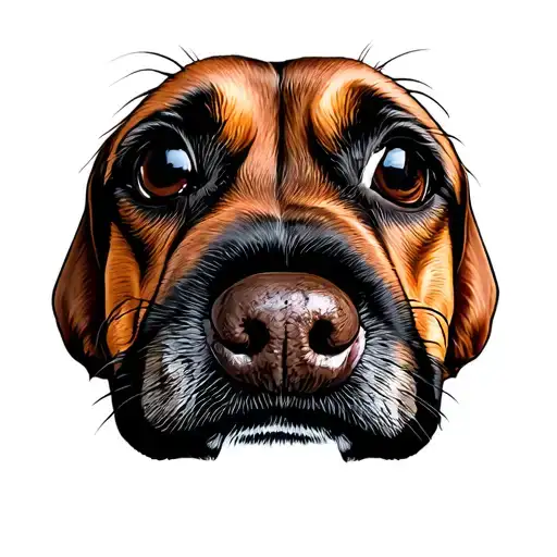 dog nose print with paw print tattoo design idea