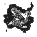 Aquarius constellation reflecting tattoo design idea