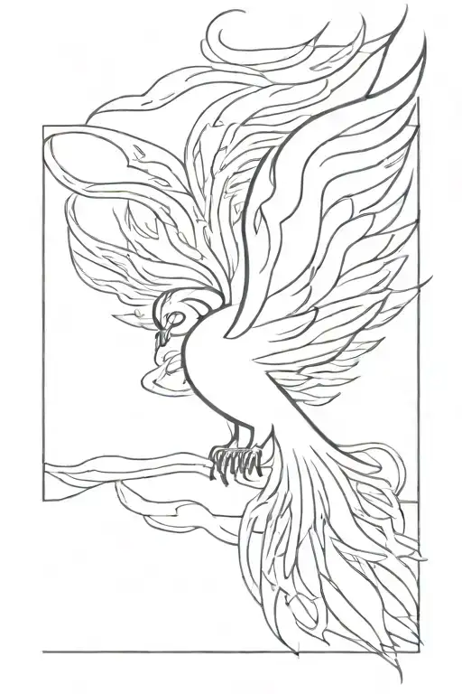 phoenix with outstretched wings tattoo design idea