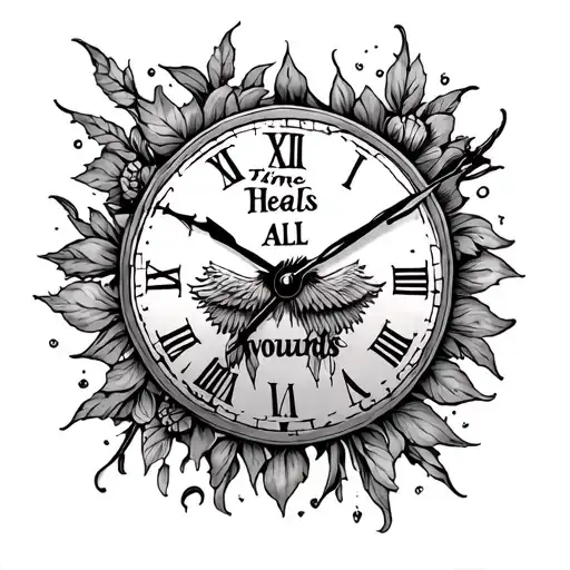 time heals all wounds tattoo design idea