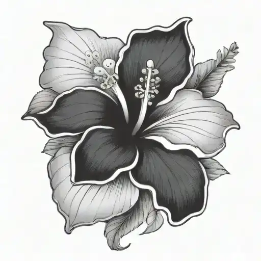 hibiscus flower tattoo design idea