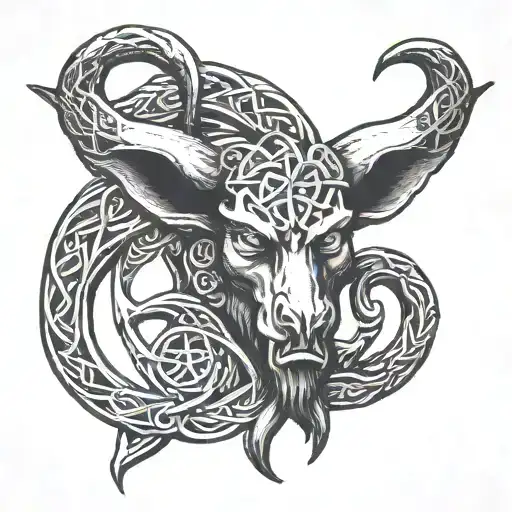 celtic baphomet tattoo design idea