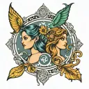 astrological sign of virgo aquarius and pisces tattoo design idea