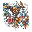 astrological sign of virgo aquarius and pisces tattoo design idea