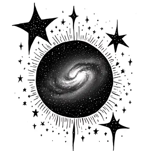 Milky Way galaxy of stars tattoo design idea