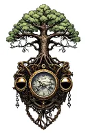"Rossi " "Rossi " "Rossi " harley knuckleheads engine, tree of life, libra scales, time intertwined tattoo design idea