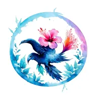 phoenix rising, breast cancer ribbon, pcos ribbon, chronic small vessel disease ribbon, hibiscus flower tattoo design idea