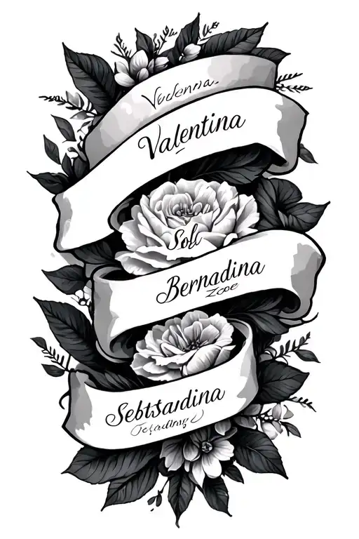 I want a tattoo for the forearm that is an arbo of life the names of Valentina, Sol, Zoe, Bernardino, Sebastiana tattoo design idea