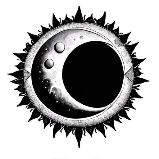 sun and moon mandala design tattoo design idea