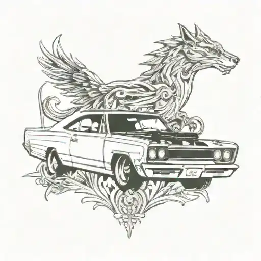 1968 Plymouth Gtx tattoo design idea