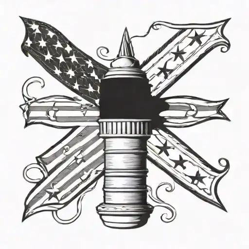 I wish grandpas never died American flag intertwined tattoo design idea