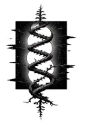 tree of life intertwined representing DNA double helix and universe  tattoo design idea