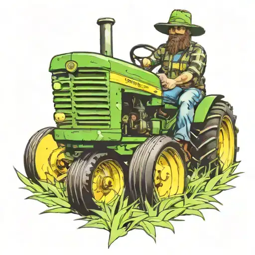 John Deere tractor farmer working tattoo design idea