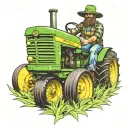John Deere tractor farmer working tattoo design idea