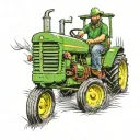 John Deere tractor farmer working tattoo design idea