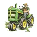 John Deere tractor farmer working tattoo design idea