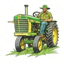 John Deere tractor farmer working tattoo design idea