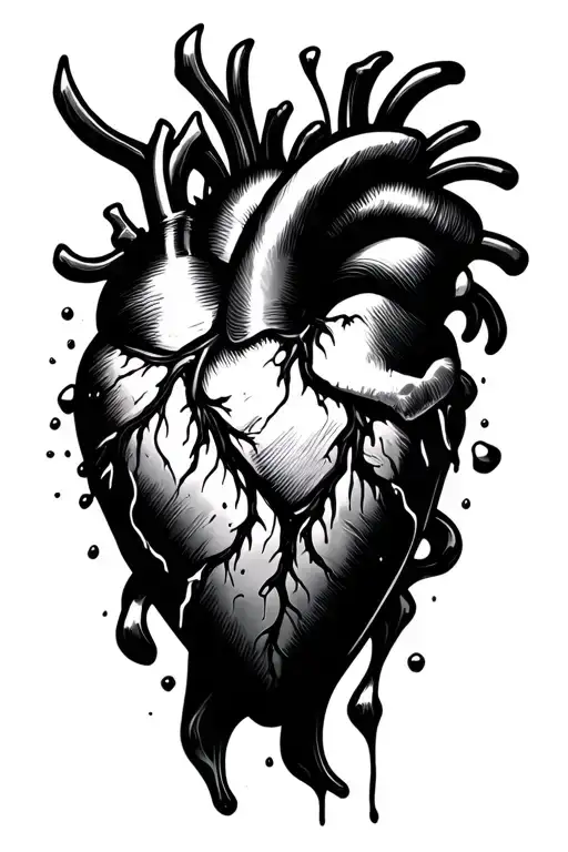 heart wit ice cube tattoo design idea