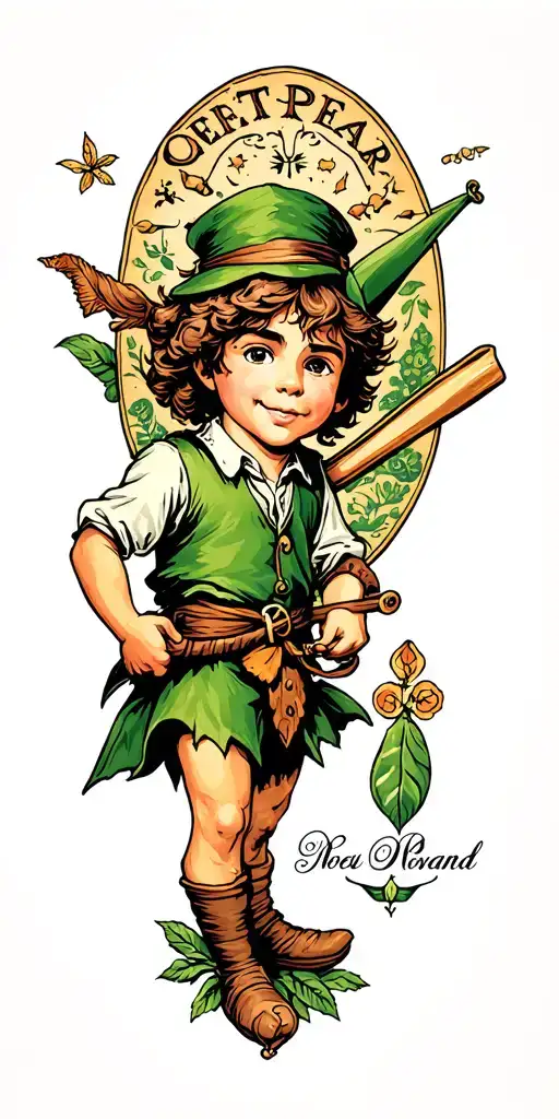 neverland Peter Pan tattoo design idea