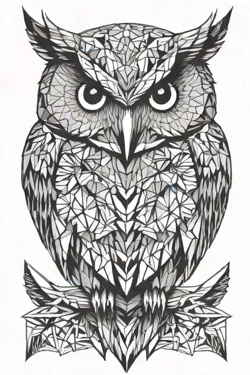 owl head tattoo design idea