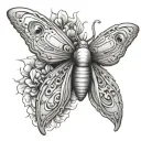 a slug turns into a moth emerging sci fi tattoo design idea