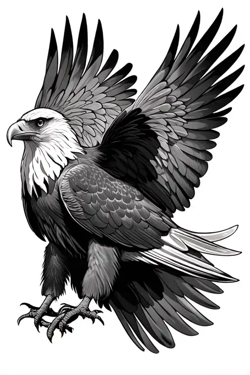 wedge tail eagle in southern cross tattoo design idea